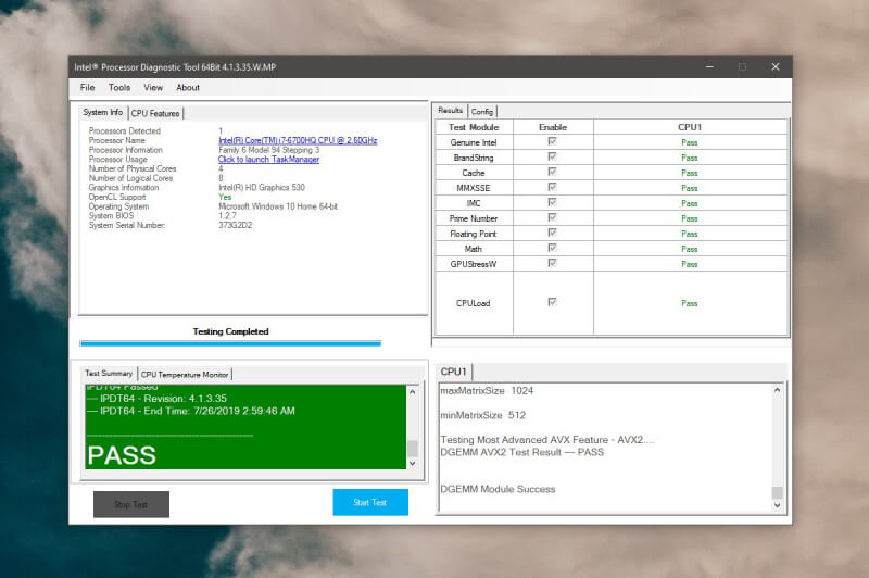 Intel Processor Diagnostic Tool Free Download