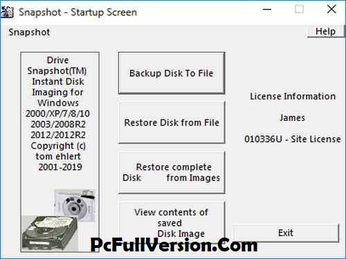 Drive SnapShot Serial Number