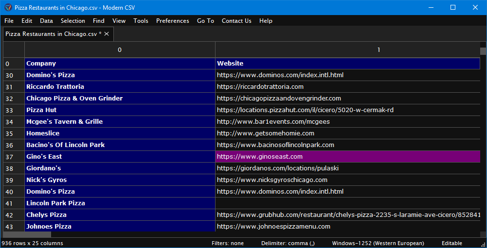 Modern CSV Download