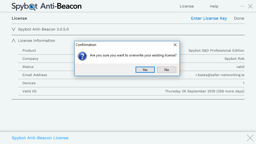 Spybot Anti-Beacon License Key