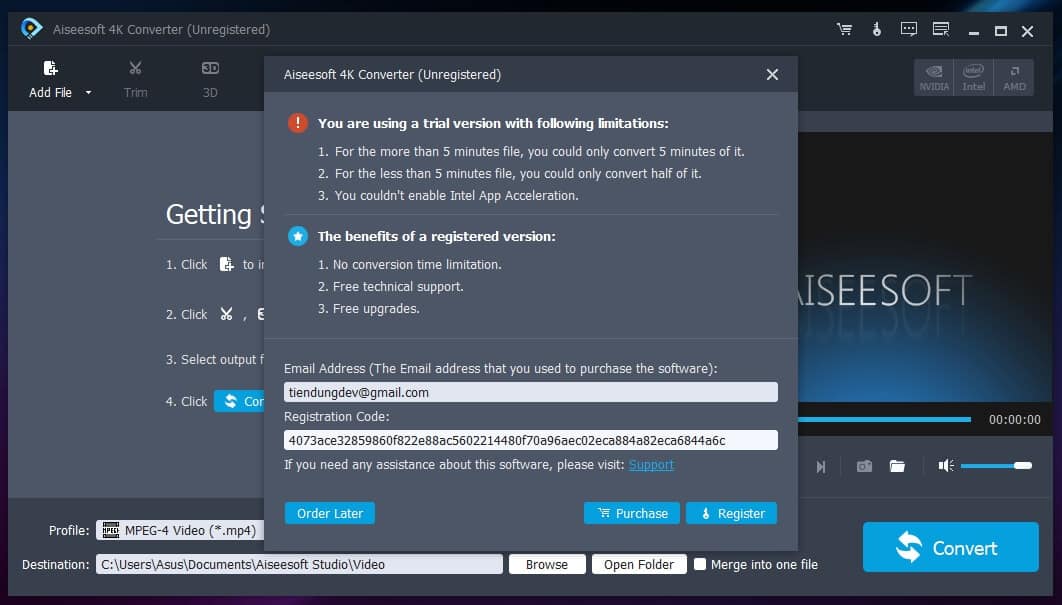 Aiseesoft 4K Converter Registration Code