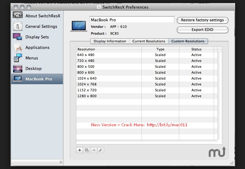 SwitchResX License Key