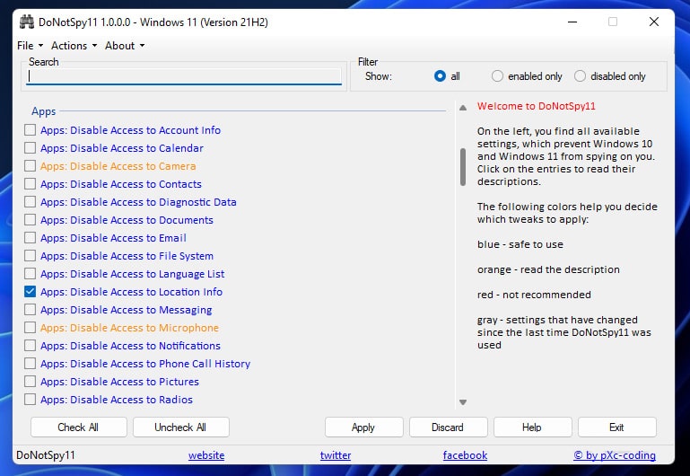 DoNotSpy11 Serial Key