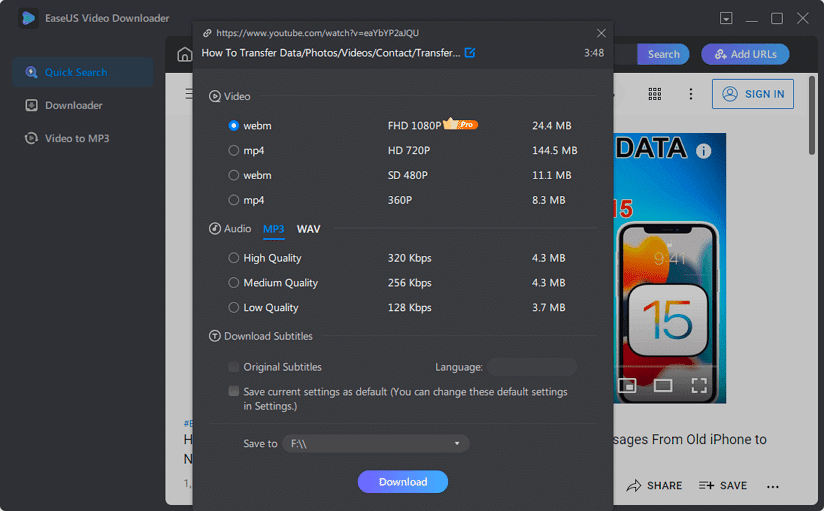 EaseUS Video Downloader License Key